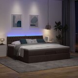 vidaXL Otomanski posteljni okvir z vzmetnico temno rjava 180x200 cm Cene