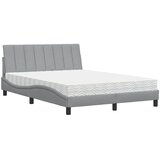 Krevet s madracem Hanko svjetlosivi 140x190 cm od tkanine | Eponuda.com