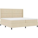 Krevet s opruga kutije s jastukom Krema 200 x 200 cm tkanina | shoptok.hr
