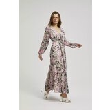Moodo Women's maxi dress - beige with floral pattern | Shoptok.si