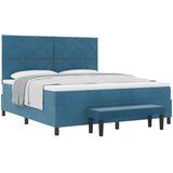  Krevet s opruga kutije Tamno plava 200 x 180 cm Baršun | shoptok.hr
