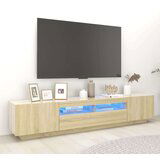vidaXL TV ormarić s LED svjetlima boja hrasta sonome 200 x 35 x 40 cm Cijene