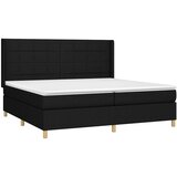  Krevet s oprugama i madracem crni 200x200 cm od tkanine | shoptok.hr