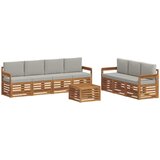  Setovi sofa 8 pcs Prirodna i svijetlo siva Čvrsto drvo akacije | Eponuda.com