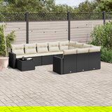 vidaXL 11-dijelni set vrtnih sofa od poliratana s jastucima crni | shoptok.hr