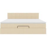  Otomanski krevet s madracem krem 160x200 cm od tkanine | Eponuda.com