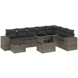 Maison Chic Seti vrtnega pohištva - Vrtna garnitura - Vrtni pohištvo set 9-delna z blazinami siv poli ratan, (21806496) | Shoptok.si