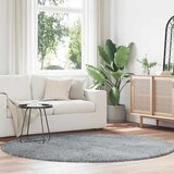 vidaXL Čupavi tepih s visokim vlaknima srebrnosiva 200x200cm poliester | shoptok.hr