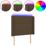 Maison Chic led posteljno vzglavje - vzglavna omarica - nočna omarica temno rjavo 83x16x118/128 cm blago, (21712850) Cene