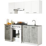 AKORD KITCHEN FURNITURE SET OLIWIA 1.8M WHITE-BETON, (21702849) Cene