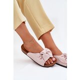 Boto Ladies sandals on cork sole with bow light pink Seressa | Shoptok.si
