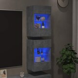  Zidni ormarići s LED svjetlima za TV 2 kom boja betona 40x30x60,5 cm | shoptok.hr