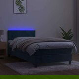  Krevet box spring s madracem LED tamnoplavi 80 x 200 cm baršun | shoptok.hr