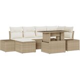 vidaXL 7-dijelni vrtni sofa set s jastučićima bež poli ratan | shoptok.hr