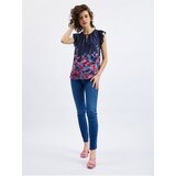 Orsay Dark blue Ladies Floral Blouse with Frill - Women | shoptok.hr