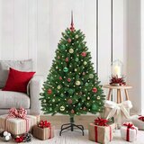 vidaXL Umestno božično drevo z LED lučmi Zelena 150 cm PVC in kovina | Shoptok.si