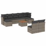 Maison Chic Seti vrtnega pohištva - Vrtna garnitura - Vrtni pohištvo set 10-delna z blazinami siv poli ratan, (21819199) | Shoptok.si