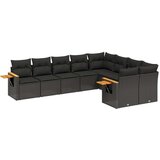 vidaXL 9-dijelni set vrtnih sofa s jastucima crni od poliratana | shoptok.hr