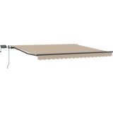 vidaXL Ročna zložljiva tenda z LED Bež 450x300 cm, Tenda rezervna tkanina za okvir 4.5x3 m Bež | Shoptok.si