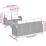  Vrtna garnitura - 6-dijelni set vrtnih sofa s jastučićima Bež Poli ratan Akacija | shoptok.hr