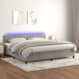  Box spring s madracem LED svjetlosivi 200x200 cm baršun Cijene