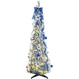  Umjetno božićno drvce s 100 LED svjetlima Bijelo 150 cm PVC | shoptok.hr