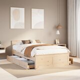 vidaXL Posteljni okvir brez vzmetnice z vzglavjem 120x190 cm borovina Cene