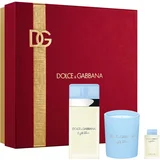 Dolce & Gabbana Light Blue EDT Trio Gift Set With Candle darilni set za ženske