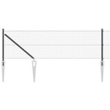 vidaXL varjena žična ograja s 13 priklopnimi podstavki Siva 0,6x100 m Kovina | Shoptok.si
