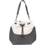 Shelvt Grey women's handbag with lamb fur | Shoptok.si