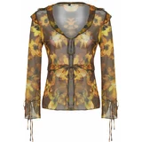 Trendyol Multicolored Floral Patterned Flounce Tulle Blouse
