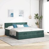 vidaXL okvir kreveta s madracima tamnozeleni 200x200cm baršunasti | shoptok.hr