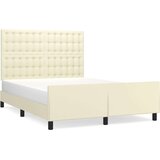 Posteljni okvir z vzglavjem krem 140x190 cm umetno usnje, (20907389) | Shoptok.si