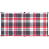 vidaXL Blazine za vrtne stole 4 kosi rdeč karo vzorec 100x50x3 cm | Shoptok.si