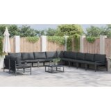 vidaXL Sjedeća garnitura za vrt 11 pcs Antracitno siva Čelik | shoptok.hr