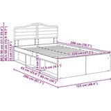  Konstrukcija postelje Bela 120 x 200 cm Masivno borovo les, (5000102519) | Shoptok.si