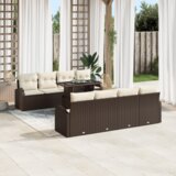  9-dijelni vrtni set sofa s jastučićima smeđi poli ratan | shoptok.hr