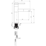 Deante BGE_D22M - Baterija za umivaonik sa izvlačivom tuš ručicom ORA 22,9 cm titan | Eponuda.com