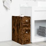  Uski kupaonski ormar s kotačima boja hrasta konstruirano drvo | shoptok.hr