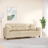 vidaXL Trosjed s jastucima krem 180 cm od mikrovlakana Cijene