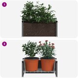 Vrtna visoka greda Siva 50 x 30 x 22 cm WPC in aluminij, (5000287807) | Shoptok.si
