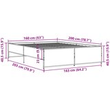  Okvir za krevet crni 160x200 cm konstruirano drvo i metal | shoptok.hr