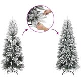  Umjetno božićno drvce s kuglicama 150 cm 150 LED lampica - Zelena i bijela 150 cm s LED-ima i crvenim lopticama | shoptok.hr