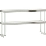 vidaXL Kuhinjska delovna miza s polico 110x55x150 cm nerjaveče jeklo | Shoptok.si