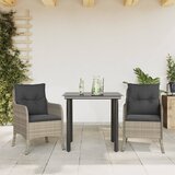 vidaXL 3-dijelni vrtni blagovaonski set svjetlosivi od poliratana | shoptok.hr