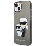 Karl Lagerfeld KLHCP14MHNKCTGK za iphone 14 plus prozorno črn ovitek z belščicami - glitter iml nft full bodies | Shoptok.si