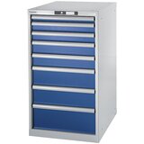 LISTA Modulni sistem za delovne mize, spodnja omarica, višina 1000 mm, 8 predalov, encijan modra | Shoptok.si