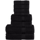 vidaXL 8-dijelni vrhunski set ručnika crni 600 gsm 100 % pamuk cijene