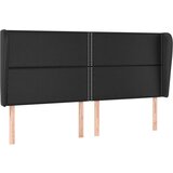 Uzglavlje s ušima crno 203x23x118/128 cm od umjetne kože | shoptok.hr