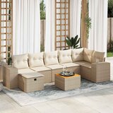 vidaXL 8-dijelni set vrtnih sofa od poliratana s jastucima bež | shoptok.hr